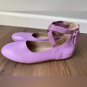 Monkey Feet adult purple leather flats size 38 EXCELLENT CONDITION